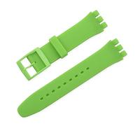 Run Ken Candy Color Silicone Strap Compatible With Swatch 12mm 16mm 17mm 19mm 20mm Transparent Fashion Replacement Bracelet Band Watch Accessories(Green,17mm)