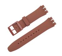 Run Ken Candy Color Silicone Strap Compatible With Swatch 12mm 16mm 17mm 19mm 20mm Transparent Fashion Replacement Bracelet Band Watch Accessories(Brown,12mm)