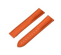 Run Ken Compatible With Tank Santos Swatch Universal 20mm 21mm 22mm Quick Release FKM Rubber Strap With Folding Clasp(Orange No Buckle,21mm)