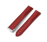 Run Ken Compatible With Tank Santos Swatch Universal 20mm 21mm 22mm Quick Release FKM Rubber Strap With Folding Clasp(Red With Buckle,22mm)