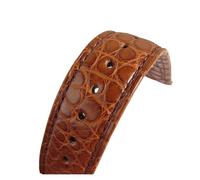 Run Ken Double Sided Crocodile Leather Watchband 18mm 19mm 20mm 21mm 22mm 23mm 24mm Luxury Alligator Watch Straps Bands(Light Brown Strap,16MM_WITHOUT BUCKLE)