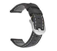 Run Ken Fashion Oil Wax Genuine Leather Watch Band 19mm 20mm 21mm 22mm 23mm 24mm Watch Straps Watchbands Belt Brown Blue Black(Crazy horse black,22mm)