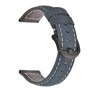 Run Ken Fashion Oil Wax Genuine Leather Watch Band 19mm 20mm 21mm 22mm 23mm 24mm Watch Straps Watchbands Belt Brown Blue Black(Crazy horse blue-B,24mm)