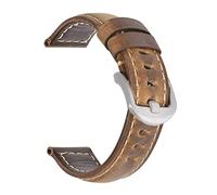 Run Ken Fashion Oil Wax Genuine Leather Watch Band 19mm 20mm 21mm 22mm 23mm 24mm Watch Straps Watchbands Belt Brown Blue Black(Crazy horse brown2,23mm)
