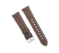 Run Ken Genuine Cowhide Watch Strap 20mm 22mm Calfskin Watchband Compatible With Casio Watch band Accessories Solid Buckle Black Brown(Deep brown,22mm)