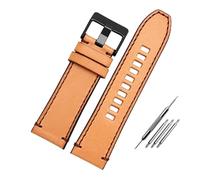 Run Ken Genuine Leather Watchband Compatible With Diesel Watch Belt DZ4476/4482 DZ7408 7406 4318 Strap 22 24 26 28mm Large Size Men Wrist Watch Band(13 Brown black,28mm)