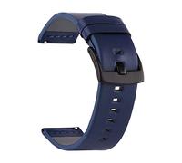 Run Ken Genuine Leather Watchbands 18 20 22 24mm Compatible With Samsung Watch 46mm 44mm 42mm 40mm Strap Compatible With Huawei Watch For Moto360 II(Black buckle blue)