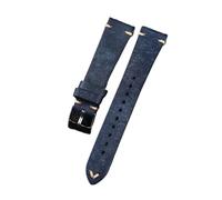 Run Ken Handmade Frosted Leather Watchband 18 19 20mm Retro First Layer Cowhide Soft Bracelet Suitable Compatible With Antique Watch Straps(Bule,18mm)