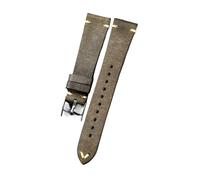 Run Ken Handmade Frosted Leather Watchband 18 19 20mm Retro First Layer Cowhide Soft Bracelet Suitable Compatible With Antique Watch Straps(Gray,20mm)