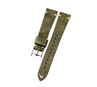 Run Ken Handmade Frosted Leather Watchband 18 19 20mm Retro First Layer Cowhide Soft Bracelet Suitable Compatible With Antique Watch Straps(Green,19mm)