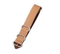 Run Ken Handmade Leather Watchband 18 20 22 24 26MM Vintage Frosted Top Layer Cowhide Strap, Brown Black Men Bracelet(Yellow silver buckle,18mm)