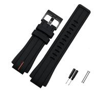 Run Ken High Quantity Rubber Watchband Compatible With Timex WATCHT2N720 T2N721 TW2T76300 Black Waterproof Silicone Sports Strap 28 * 16mm(Orange line black)