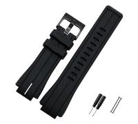 Run Ken High Quantity Rubber Watchband Compatible With Timex WATCHT2N720 T2N721 TW2T76300 Black Waterproof Silicone Sports Strap 28 * 16mm(White line black)