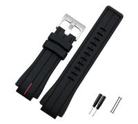 Run Ken High Quantity Rubber Watchband Compatible With Timex WATCHT2N720 T2N721 TW2T76300 Black Waterproof Silicone Sports Strap 28 * 16mm(Red line silver)