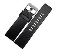 Run Ken Leather Watchband 22 24 26 28 30mm 32mm Bracelet Compatible With Diesel Watch Strap Wristwatches Band Compatible With DZ4343 DZ7293 DZ7333 Watch Band(Black silver buckle,30mm)