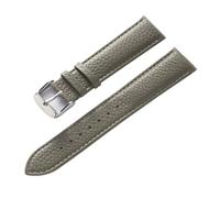Run Ken Litchi Pattern Soft Leather Strap Men's Ladies 16mm18mm20mm22mm Watch Band Accessories(Elephant Grey,13mm)