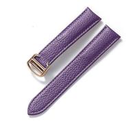 Run Ken Men's And Women's Leather Straps Folding Buckle Strap,(Purple rose buckle,13mm)