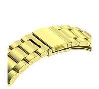Run Ken No Gaps Stainless Steel Strap Compatible With Galaxy Watch 4 Classic 46mm 42mm/Watch4 44mm 40mm Wrist Band Curved End Metal Bracelet(Gold,Galaxy Watch4 44mm)