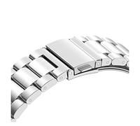Run Ken No Gaps Stainless Steel Strap Compatible With Galaxy Watch 4 Classic 46mm 42mm/Watch4 44mm 40mm Wrist Band Curved End Metal Bracelet(Silver,Galaxy Watch4 44mm)
