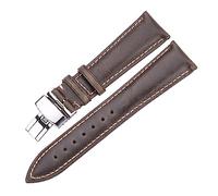 Run Ken Oil Wax Cowhide Watch Band 18mm 20mm 22mm 24mm Blue Yellow Green Women Men Genuine Leather Strap Belt Butterfly Clasp(Green,20mm)