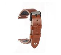 Run Ken Oil Wax Leather Watch Strap 18mm 19mm 20mm 22mm Vintage Black Blue Brown Available Handmade Watchband(Brown 2,22mm)