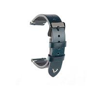 Run Ken Oil Wax Leather Watch Strap 18mm 19mm 20mm 22mm Vintage Black Blue Brown Available Handmade Watchband(Blue 2,20mm)