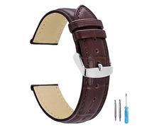 Run Ken Replacement Leather Watch Strap Watchband For Men Women 12mm 14mm 16mm 18mm 20mm 22mm 24mm Band(Brown-S,16mm)