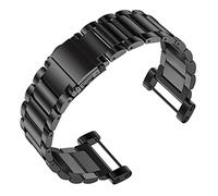 Run Ken Replacemet Stainless Steel Classic Bracelet Watch Band Straps & Tools Compatible With Suunto Core All Black Silver Gold Rose Sport Watch(Black)