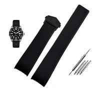 Run Ken Rubber Watchband Compatible With TAG WAY201A/WAY211A 300|500 Wrist Strap 21mm 22mm Arc End Black Blue Watch Band With Folding Buckle(Black black clasp,22mm)