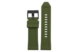Run Ken Silicone Rubber Bracelet Watch Band 24mm 26mm 28mm Compatible With Diesel DZ4496 DZ4427 DZ4487 DZ4323 DZ4318 DZ4305 Mens Watches Strap(Green black buckle,28mm)