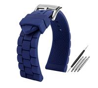 Run Ken Silicone Watchband Compatible With Citizen AT8020 Blue Angel AT8020-03L/54L Air Eagle Jy8035 Strap AR5905 Waterproof Bracelet 20 23mm Black(Blue,22mm)