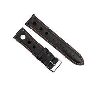 Run Ken Solid Color Watchband Genuine Leather Hand-Stitching Vintage Strap Compatible With Rolex Watch Watchbands Strap 18mm 20mm 22mm 24mm For Men(Black-OR line,18mm)