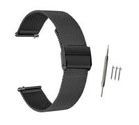 Run Ken Stainless Steel Watch Bands Strap Wristwatch Clasp Bracelet Replacement Band Compatible With ID205L / ID205G / ID205U / ID205S / ID205(Black)