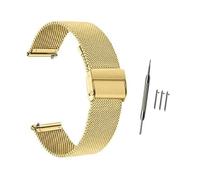 Run Ken Stainless Steel Watch Bands Strap Wristwatch Clasp Bracelet Replacement Band Compatible With ID205L / ID205G / ID205U / ID205S / ID205(Gold)