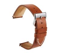 Run Ken Strap Watchband Band Matte Soft Quick Release Simple Thin Bracelet Cowhide Retro 16mm 18mm 20mm 22mm 24mm(Light brown,24mm)