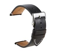 Run Ken Strap Watchband Band Matte Soft Quick Release Simple Thin Bracelet Cowhide Retro 16mm 18mm 20mm 22mm 24mm(Black,18mm)