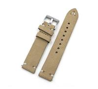 Run Ken Suede Leather Watch Band18mm 20mm 22mm 24mm Quick Release Strap Replacement Vintage Watchband Compatible With Men Women Brown(Beige,22mm)