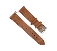 Run Ken Suede Watch Strap 18 19 20 21 22mm Watchband Tan Blue Brown Genuine Leather Replacement Watch Accessories(Brown_18mm)