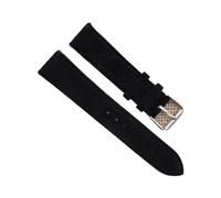 Run Ken Suede Watch Strap 18 19 20 21 22mm Watchband Tan Blue Brown Genuine Leather Replacement Watch Accessories(Black_19mm)