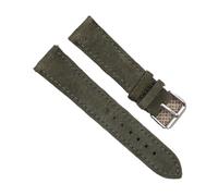 Run Ken Suede Watch Strap 18 19 20 21 22mm Watchband Tan Blue Brown Genuine Leather Replacement Watch Accessories(Green_18mm)