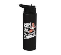 Run Like A Dog is Chasing You Funny Running Stainless Steel Insulated Water Bottle