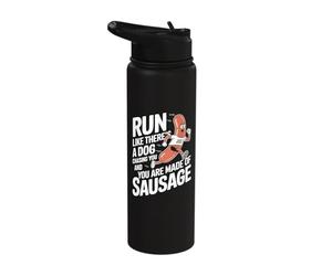 Run Like A Dog is Chasing You Funny Running Stainless Steel Insulated Water Bottle