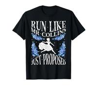 Run Like Mr Collins Just Proposed, Vintage Funny Book quote T-Shirt