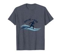 Run Like The Wind Cross Country Runner Motivational T-Shirt, Men, Heather Blue, 6XL