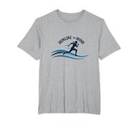Run Like The Wind Cross Country Runner Motivational T-Shirt, Men's Big and Tall, Heather Grey, 6X Tall