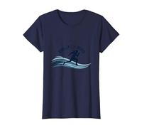 Run Like The Wind Cross Country Runner Motivational T-Shirt, Women, Navy, L