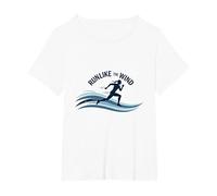 Run Like The Wind Cross Country Runner Motivational T-Shirt, Women's Plus, White, 6X