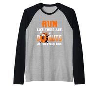 Run Like There are Donuts at The Finish Line Marathon Raglan Baseball Tee