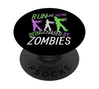 Run Like You're Running From Zombies Funny Halloween Costume PopSockets Adhesive PopGrip