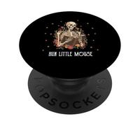 Run Little Mouse Skeleton Reading Book Trendy Funny Smut PopSockets Adhesive PopGrip